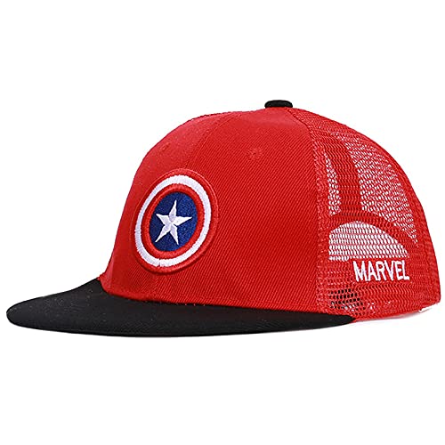 PRETAY Captain America Gorra de béisbol Unisex Capitán América Sombrero,Superhéroes Marvel Gorra de béisbol Niños de Dibujos Animados Palo de Calle Shade Hat 48-52cm (Color : Red)