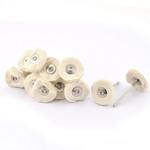 Aexit 12pcs 2mm Power Polishing Parts & Accessories Shank 25mm Head Round Polishing Buffing Buffer Buffing Wheels Wheel Pads