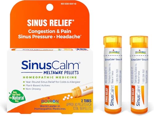 Boiron SinusCalm Pellets for Sinus Pain Relief, Runny Nose, Congestion, Sinus Pressure, Headache - 2 Count (160 Pellets) - image 1