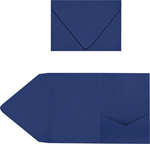 LUXPaper A7 Pocket Invitations | 5" x 7" | Navy Blue | 100lb. Cover | 40 Qty