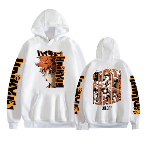 GREOPE Sudadera Hai-Kyuu, Sudadera de Anime para Hombres y Mujeres, SuéTer de Cosplay para Hombre A-White||XX_l