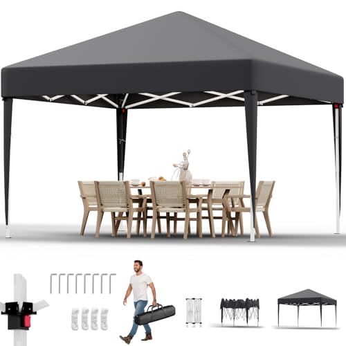 JUMMICO Pavillon Faltpavillon 2x2,Pavillion Höhenverstellbar Stabil Wasserdicht Winterfest,Pop-Up Gartenpavillon UV Schutz 50+ Faltzelt für Garten, Innenhof, Camping,Gazebo Grau JUMMICO Pavillon Faltpavillon 2x2,Pavillion Höhenverstellbar Stabil Wasserdicht Winterfest,Pop-Up Gartenpavillon UV Schutz 50+ Faltzelt für Garten, Innenhof, Camping,Gazebo Grau