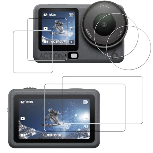 HKKAIS �y2+2+2���Z�b�g�z���{���Ɏq�̗p Osmo Action 6 �p �K���X�t�B���� �J�����t�B���� ���� �K���X �t�� �ی� �t�B����