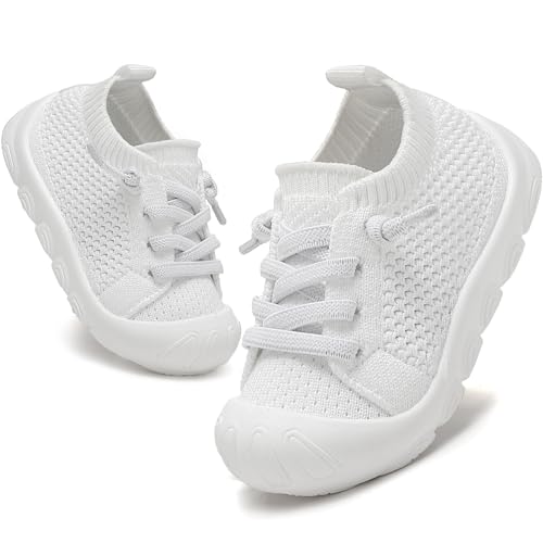 Toddler Baby Girls Boys Shoes Toddler Walking Sneakers Kids Barefoot Slip on Tennis Infant Shoes Lightweight Breathable for First Babies