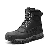 NORTIV 8 Mens Winter Boots Insulated Waterproof Snow Hiking Boots SNSB235M BLACK Size 9.5