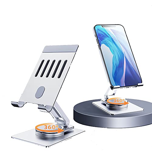 RZKJ Suporte para celular de alumínio para mesa, suporte ajustável para celular, suporte de mesa de