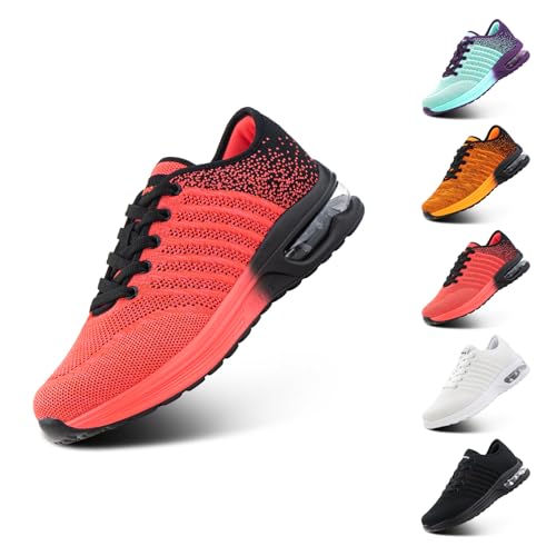 Hitmars Zapatillas Deporte Mujer Zapatillas Deportivas Ligero Transpirables Zapatos Deportivos Zapatillas de Running Zapatos para Correr Gimnasio Casual Sneakers Rojo 39 EU