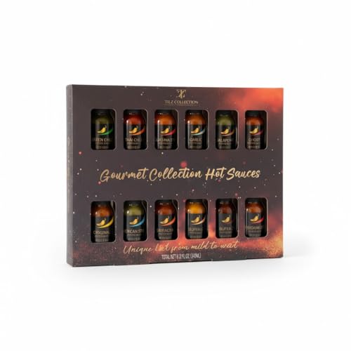 12er-Geschenkset mit scharfen Saucen | Premium-Gewürzkollektion für Männer | Geschmackvolle Gourmet-Chilisaucen für BBQ, Chicken Wings und mehr | BBQ-Saucen und Gewürze | Einzigartige Kochgeschenke fü