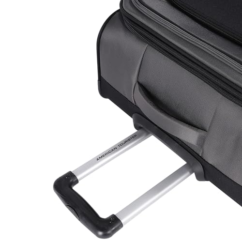 Image of American Tourister Apolo 70 cms Check-in Polyester Soft Sided 4 Spinner Wheels Luggage /Suitcase /Trolley Bag (Black)