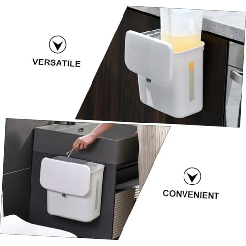 Caneca de basura blanca con doble compartimiento para puerta miniatura 3