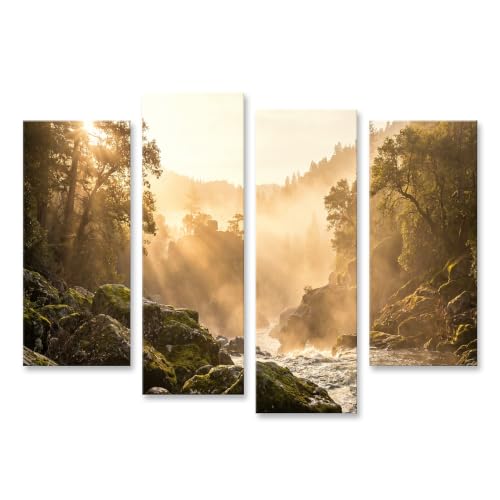 Lever de soleil mystique dans un brouillard tableau toile poétique