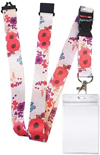 SpiriuS Safety Breakaway Lanyard Neck Strap for id Card Badge Holder with Metal Clip 2cmx43cm Original Design (Army Camouflage + Waterproof Holder)