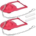 Toilet Flapper Replacement for Kohler, 2 Pack Toilet Tank Parts for Kohler Hinge-Style Parts 84995 and 1000490 with Chain Hinges and 2 Plastic Buoys Ullnosoo for Water Saving Red