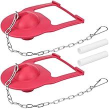 Toilet Flapper Replacement for Kohler, 2 Pack Toilet Tank Parts for Kohler Hinge-Style Parts 84995 and 1000490 with Chain Hinges and 2 Plastic Buoys Ullnosoo for Water Saving Red
