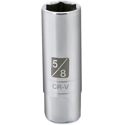 5/8-inch Magnetic Spark Plug Socket 3/8-inch Drive 6-Point Powerful Magnet Retains Spark Plugs Chrome Vanadium Steel