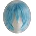 Alacos Popular Synthetic Short Unisex Spiky Cosplay Anime Wig Aqua Blue Wig Bangs +Free Wig Cap