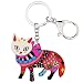 Produktbild GPZEDCDB Schlüsselanhänger Schlüsselring Acryl CAT Schmuck Kätzchen Muschi Schlüsselanhänger Pom Geschenk für Frauen Mädchen Geschenke Tasche Charme Schlüsselbund Anhänger Schmuck