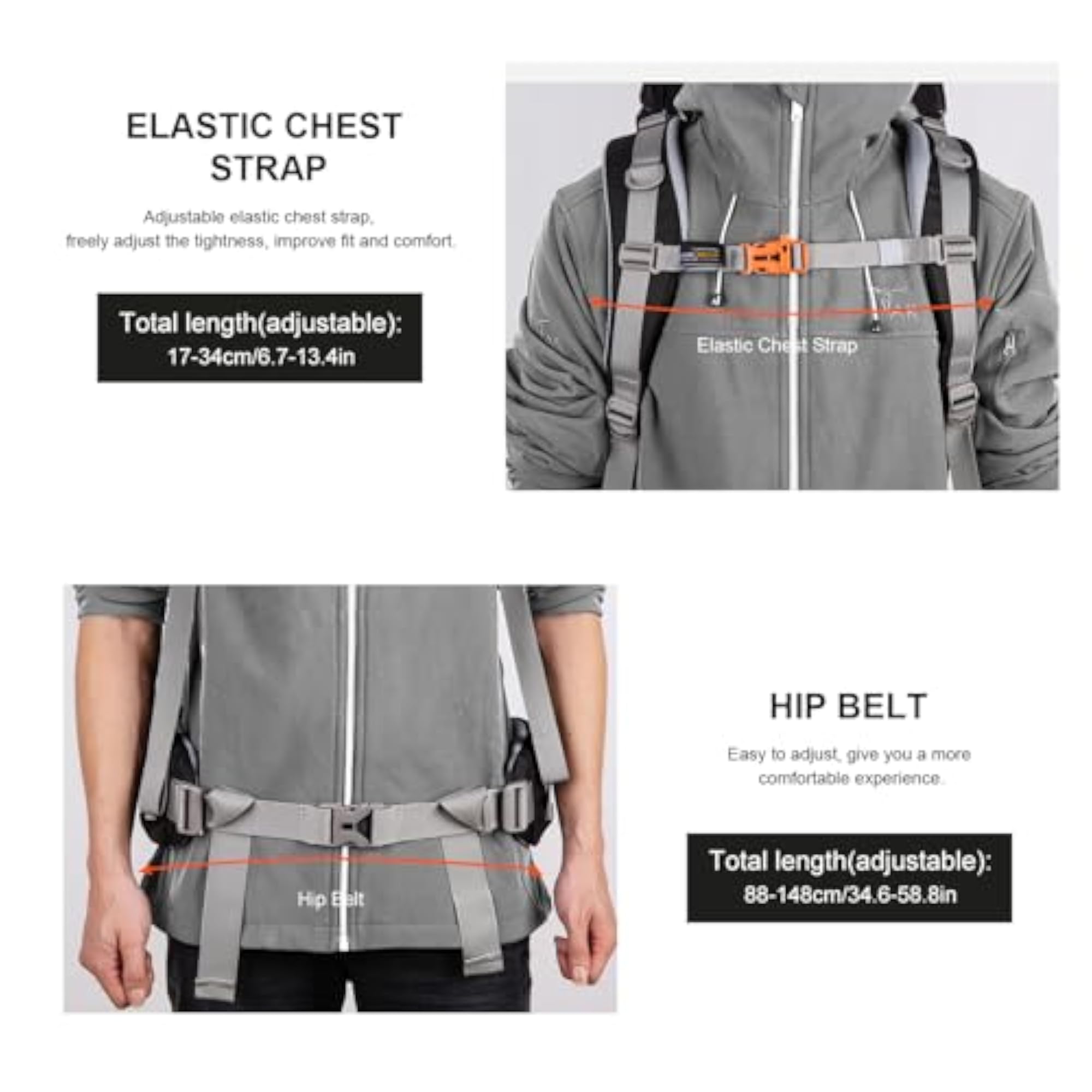 55L/80L Hiking Backpack with Rain Cover