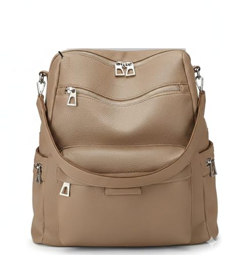 Image of Leather Backpack for Women | Large Capacity | College and Office use | PU Leather | shoulder bag for Ladies,