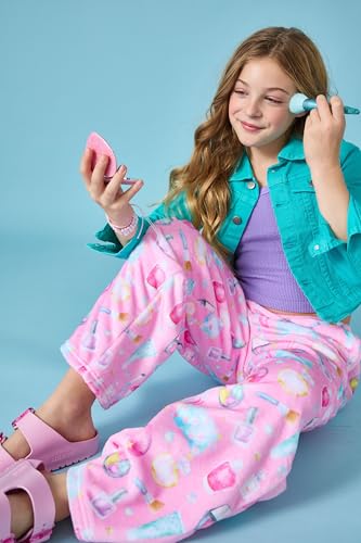 Image of iscream Big Girls Silky Soft Plush Fleece Pants - Pretty in Print Collection