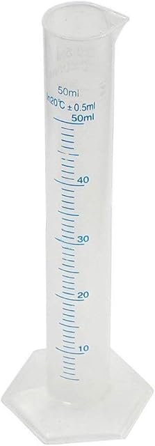 Fliyeong Plastic Measuring Tube Liquid Graduated Measuring Test Tube Cylinder Measuring Cup for Lab Use 1PCS 50ml Transparent