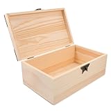 LOLIPPYY Caja de Madera con Tapa con Bisagra y Cierre Frontal para Joyas y Recuerdos Organizador de Joyería y Almacenamiento de Coleccionables Diseño Natural para Regalos y Conservación