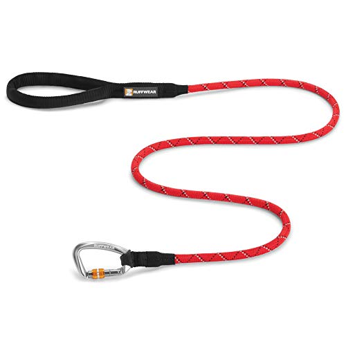 Ruffwear, Knot-a-Leash Dog Leash, Reflective Rope Lead with Carabiner, Red Currant, Large