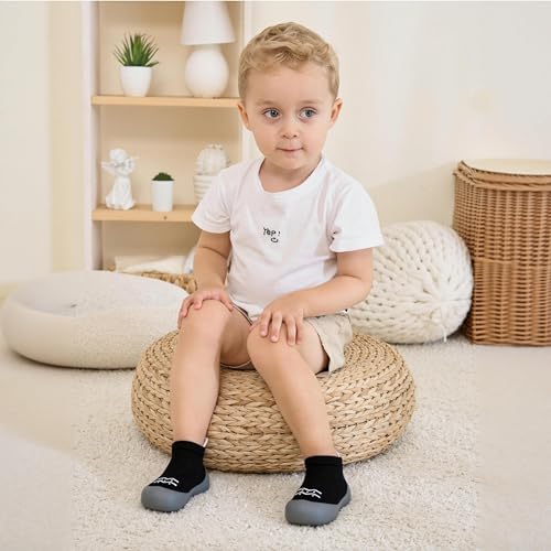 Image of Baby Sock Shoes Baby Walking Shoes Infant Non-Slip Breathable Slippers with Soft Rubber Sole Baby Boys Girls Sneakers