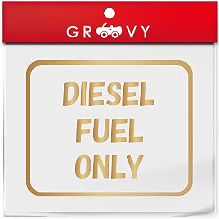 Amazon ディーゼル 軽油 車 ステッカー シール Diesel Fuel Only 英語 文字 四角 マーク 給油 給油口 ガソリン スタンド 間違い 注意 防止 かわいい おしゃれ ブランド シール グッズ 防水 エンブレム アクセサリー 雑貨 1414 ゴールド