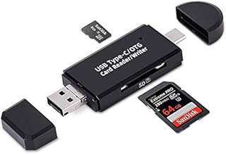 FLAGTOP 3 in 1 Memory Card Reader, Micro USB/USB/USB C to SDXC, SDHC, SD, MMC, RS-MMC, Micro SDXC, Micro SD, Micro SDHC Card and UHS-I, YC-3202