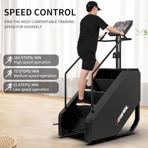 Image of Stair Machine, Commercial Grade Stepmill Machine, Stair Stepper with LCD Screen, Cardio and Lower Body Workouts, 450LBS, 15-164 Steps /Minute