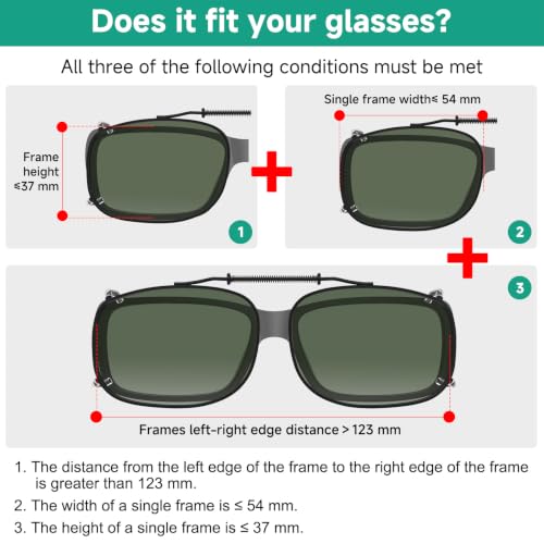 Image of Eyekepper Clip on Sunglasses Over Eyeglasses, 57 * 39MM
