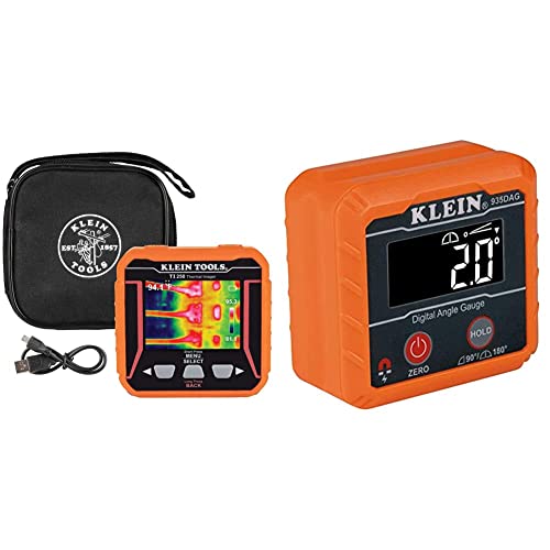 Klein Tools TI250 Rechargeable Thermal Imager & 935DAG Digital Electronic Level and Angle Gauge, Measures 0-90 and 0-180 Degree Ranges, Measures and Sets Angles