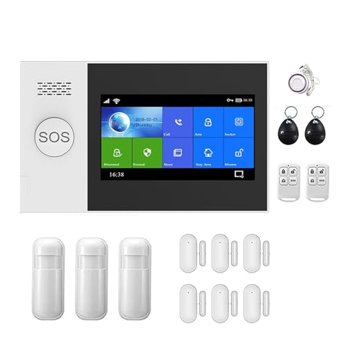 Tuya WiFi GSM Hemsäkerhetsskydd Smart Larmsystem Pekskärm Inbrottsdetektor Dörr Fönstersensor IP-kamera Komplett Larmsystem(D)