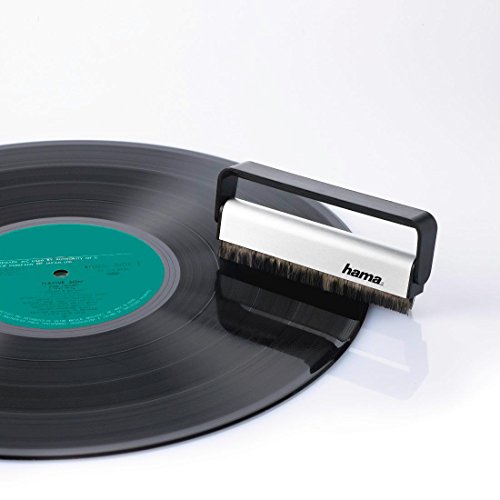 Hama Carbon Schallplattenbürste (zur Reinigung von LPs, antistatisch) Plattenbürste, Schallplatten Kohlefaser-Bürste – Ansicht 2