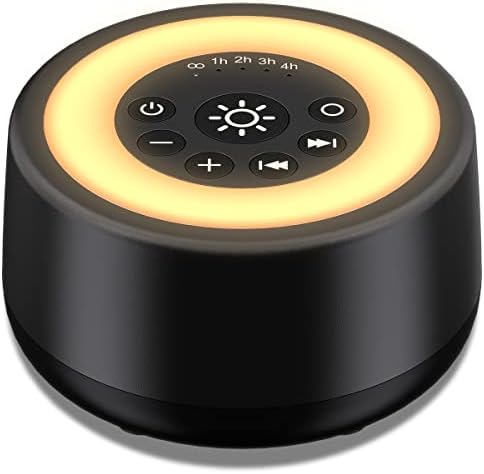 Sleepbox Sound White Noise Machine with 25 Soothing Sounds and 10 Colors Warm Night Light 4 Brightness Levels 32 Volume Levels 5 Timer and Memory Function Perfect for Baby Kids Adults Seniors Sleeping