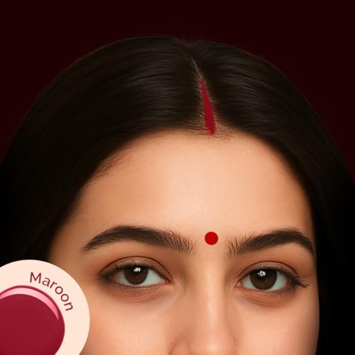 Image of Mamaearth Liquid Matte Sindoor with Almond Extract & Vitamin E - 2.8 ml | 02 - Maroon | India's First Made Safe Certified Sindoor | Mercury & Lead Free | Long-lasting & Smudge-proof