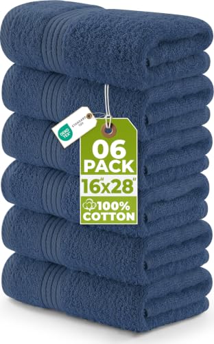 Utopia Towels Premium Handtücher, 41 x 71 cm, 6er-Pack, Marine Blau