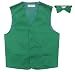 BOY'S Dress Vest & BOW TIE Solid EMERALD GREEN Color Bow Tie Set