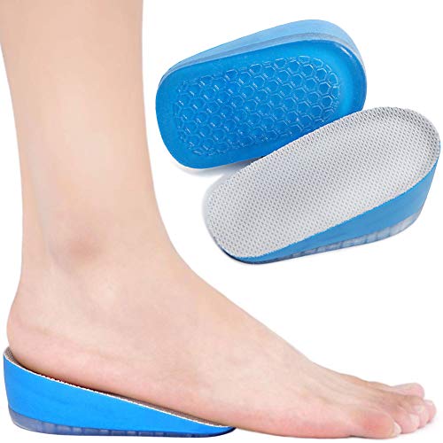 Ailaka 1 par de plantillas de gel para aumentar la altura, almohadillas de cojín de talón de absorción de impactos, rellenos de zapatos de elevación de altura para hombres y mujeres