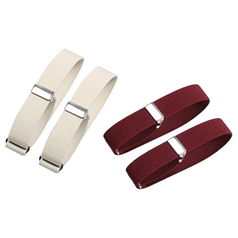 Milageto 4Pcs Fashion Mens Shirt Sleeve Holder Arm Bands Anti-Slip Adjustable Arm Shirt Garters Hold Garter Sleeves Hold Ups Strap for Wedding Men Cover