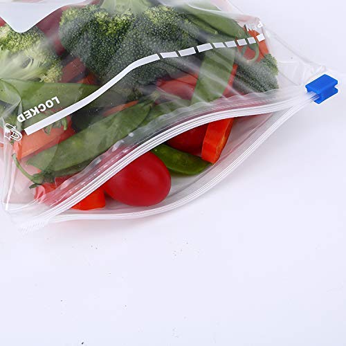 ZIPZAG Plastic Zipper Food Storage Re-Usable Bag Safe for Freezer & Microwave 10 Pcs (Clear) (Large) 3