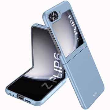 pakmee Capa para Samsung Galaxy z Flip 6 2024 [Sem Vidro] PC Leve Ultra Fina Skin Feeling z Flip 6 Capa Fosca Cobertura Completa Antiarranhões Anti Impressão Digital para Samsung Galaxy Z Flip 6 Azul