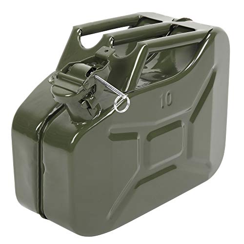 Bonnlo 10L Fuel Oil Storage Can Metal Petrol Diesel Tank with Spout
