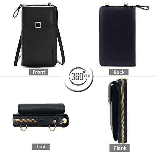 Port&Lotus Crossbody Bags For Women Trendy Cell Phone Purse Wallet Ladies Small Phone Bag Women'S Handbags Pu Leather Shoulder Bags Cross Body Bag For Woman With Credit Card Slot Black 3 thumb #1