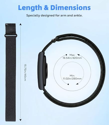 Nylon Sport Band Compatible with Amazfit Helio Strap, Adjustable Bicep Band for Helio Fitness Tracker Breathable Replacement Armband for Traning Running — 사진 5