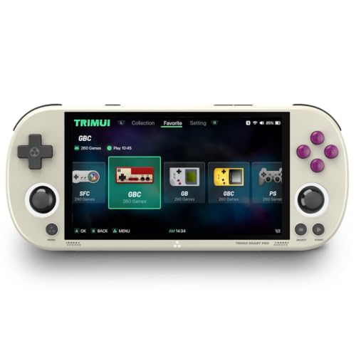 TRIMUI Smart Pro �n���h�w���h�Q�[���@�A�O���[ 64G | �~�j�Q�[���v���[���[�A20��ވȏ�̃Q�[���t�H�[�}�b�g�ɑΉ��A5�C���`IPS���𑜓x�X�N���[���A�|�[�^�u���r�f�I�Q�[���R���\�[���B