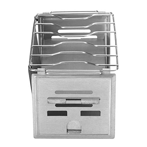 Fogão Externo, Romacci Fogão portátil dobrável de aço inoxidável para mochila ao ar livre Fogão de a