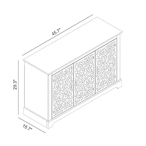 Galano culbin 3 door storage cabinet accent furniture cupboard for living room hallway kitchen sideboard buffet table 1567 d x 4571 w x 2929 h dusty grey oak  urban country home decor