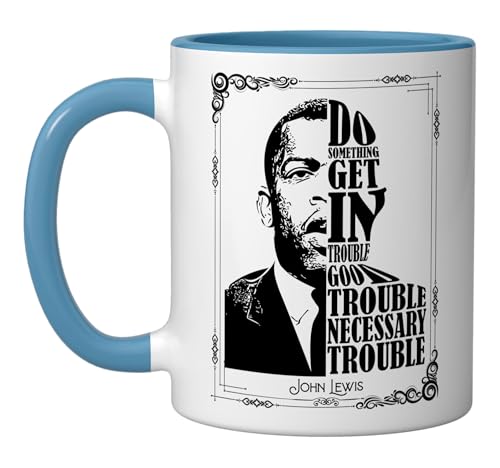 Comparison: Best Microwave John Lewis 6 Vintage John Lewis Get in Good Necessary Trouble Ceramic Mug, Blue/White